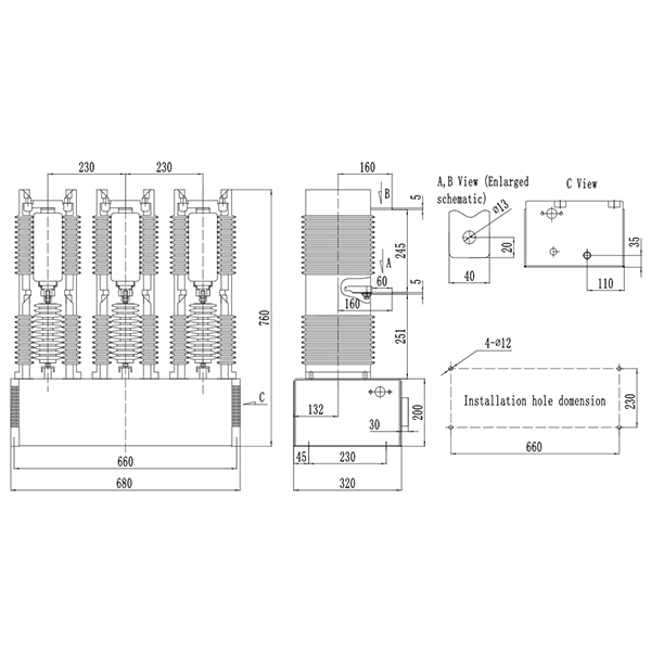 ZYVC20-630-3 24kV 400A Vacuum Contactor