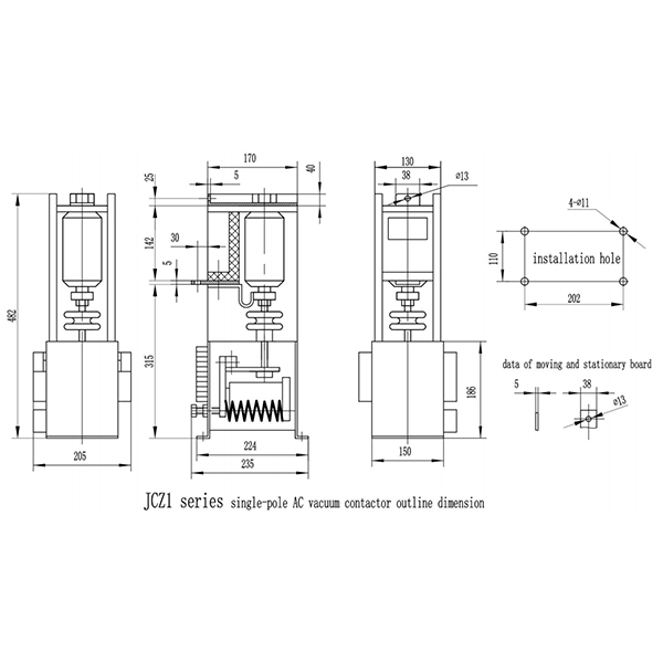 JCZ1-7.2/12 7.2kV 400A Vacuum Contactor