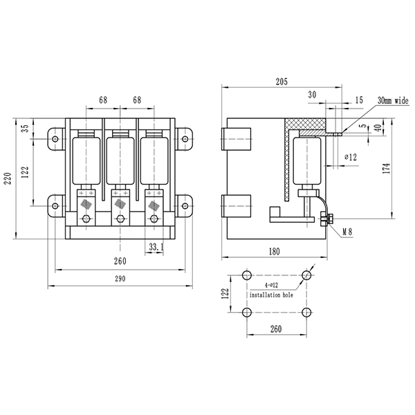 CKJ3-200A/2KV 2000V Vacuum Contactor