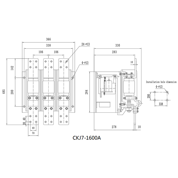 Vacuum Contactor 50A/1140V CKJ7-1600A