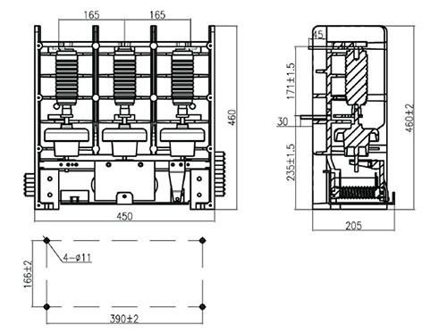 Vacuum Contactor Supplier_JCZ5-12KV Vacuum Contactor drawing